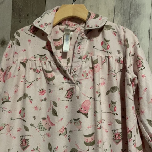Pottery Barn Kids Long-sleeve Nightgown Girls Size 6 Pink Owl - Picture 4 of 8